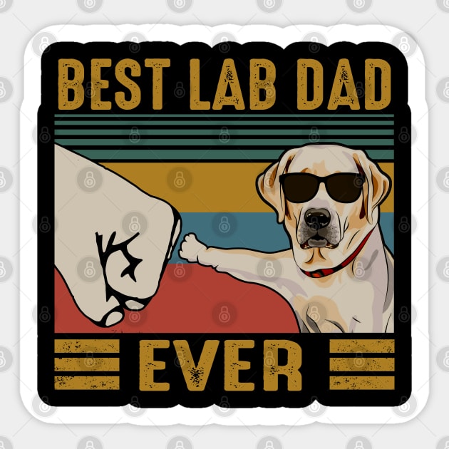 Best Lab Dad Ever Funny Labrador Retriever Lover Sticker by HomerNewbergereq